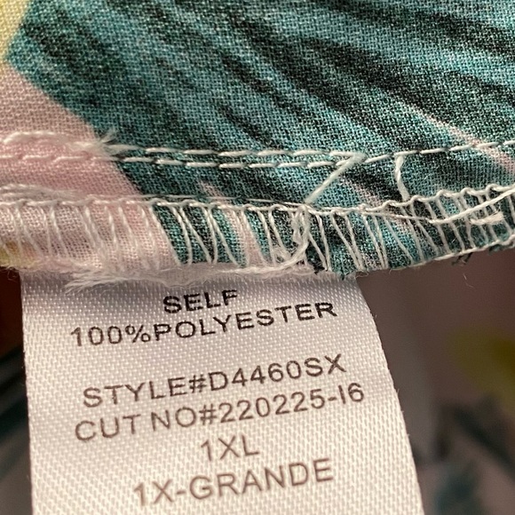 NWT Purple White Multi Tropical Print V Neck Plus Size Wrap Dress Bohemian - Picture 8 of 8